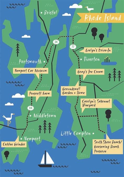 Scenic Summer Drive In Rhode Islands Farm Coast