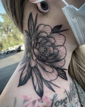 Tattooing Squire Strahan Neck Tattoos Women Flower Neck Tattoo