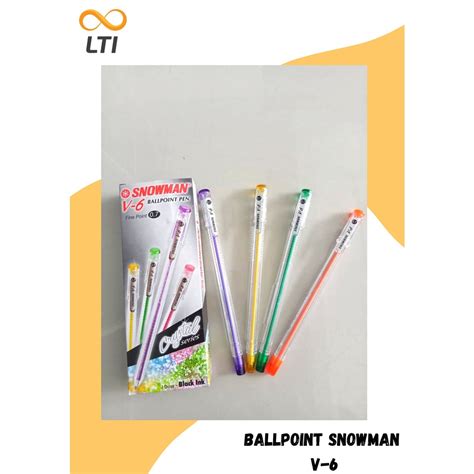 Jual Pulpen Ballpoint Snowman V Bolpen Semi Gel Pcs Hemat