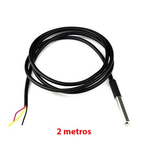 SENSOR DS18B20 TEMPERATURA PARA LIQUIDOS SUMERGIBLE 2 METROS Leantec ES