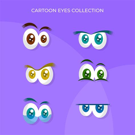 Flat Funny Colourful Cartoon Eyes 525029 Vector Art at Vecteezy