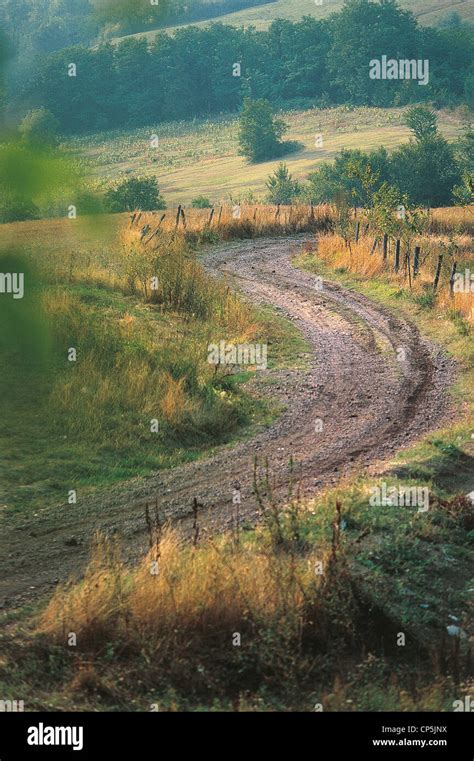 EMILIA ROMAGNA, Canossa. ROAD UNMADE Stock Photo - Alamy