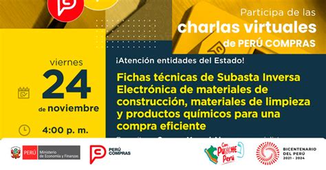 Charla Online Fichas T Cnicas De Subasta Inversa Electr Nica De Per