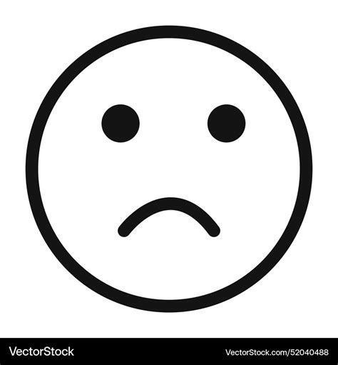 Sad icon black and white sign Royalty Free Vector Image