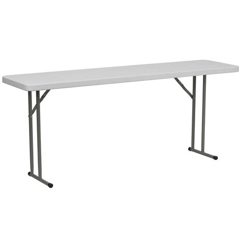 6-Foot Granite White Plastic Folding Training Table