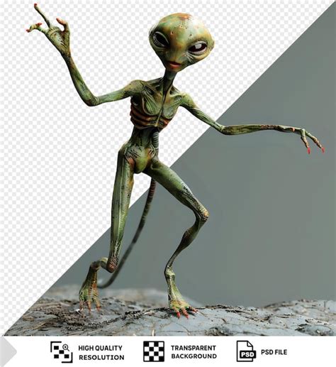 Premium Psd 3d Martian Cartoon Alien Doing The Moonwalk On Mars