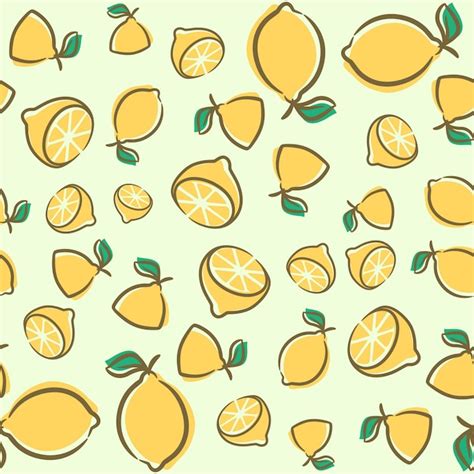 Premium Vector Tropical Seamless Pattern With Yellow Lemons Fruit Repeated Background