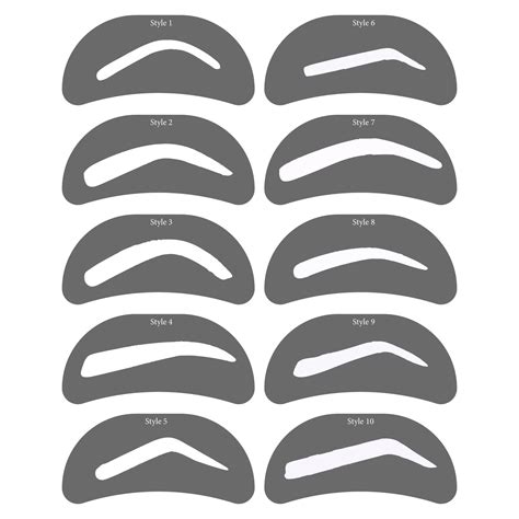 Eyebrow Stencils Kit 16 Free Pdf Printables Printablee Eyebrow Stencil Diy Eyebrow