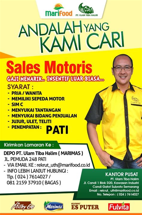 Lowongan Kerja Sales Motoris Pati LOWONGAN KERJA PATI