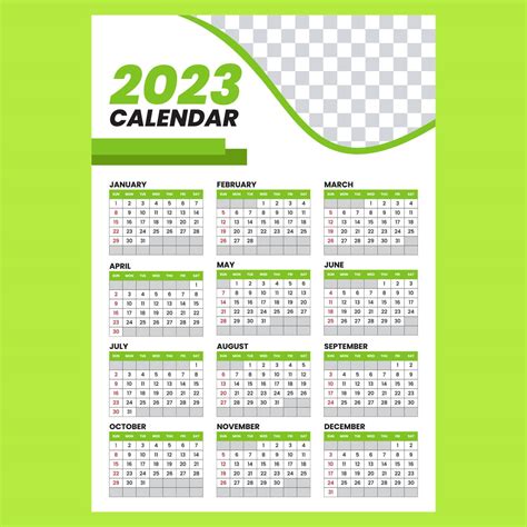 2023 Calendar Portrait Template Design With Modern Style 16516003