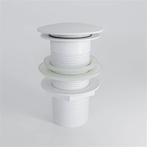 Luxe Matte White Unslotted Click Clack Basin Waste Accessories