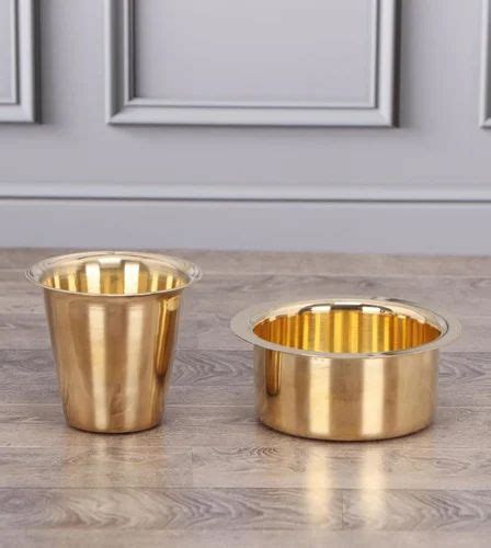 Plain Brass Coffee Dabra Set, Set Contains: 2 Piece at ₹ 200/set in ...