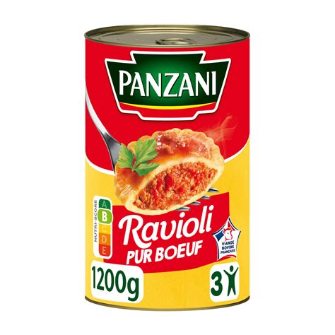 Plat cuisiné ravioli pur bœuf PANZANI la boîte de 1 2kg à Prix Carrefour