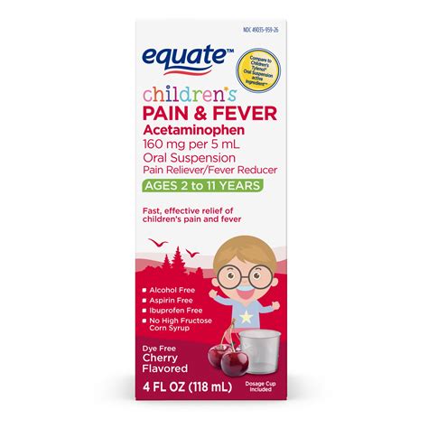 Equate Childrens Pain And Fever Acetaminophen 160 Mg Per 5 Ml Oral