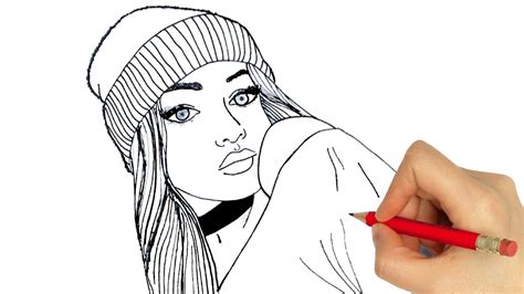 How To Draw A Tumblr Girl Step By Step Youtube