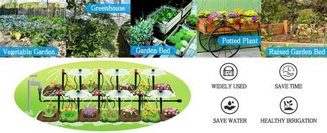 Awowz Drip Irrigation Kit Ft Greenhouse Micro Irrigation System With