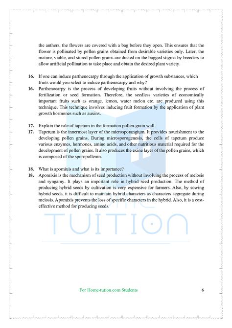 Ncert Solutions For Class 12 Biology Chapter 2 Sexual Reproduction In