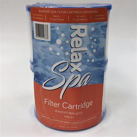 Relax Twin Pack Intex Compatible Pure Spa Inflatable Hot Tub Filter Cartridges S1 Pool Spa