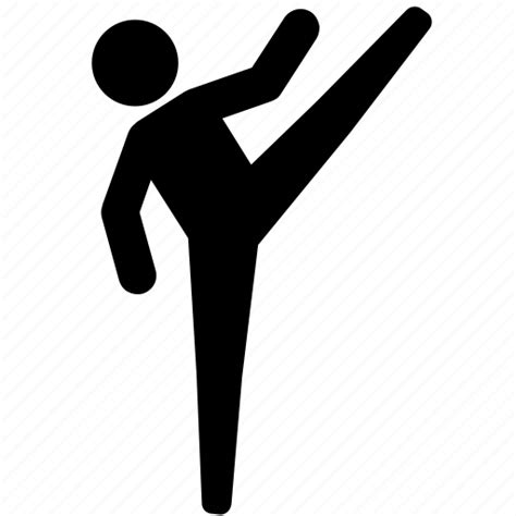 High kick, judo, karate, martial arts, round house, taekwondo icon ...