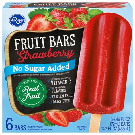 Kroger® No Sugar Added Strawberry Frozen Fruit Bars 6 Ct Kroger