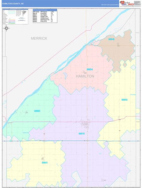 Hamilton County, NE Wall Map Color Cast Style by MarketMAPS - MapSales