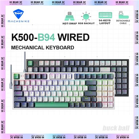 Machenike K500W Mechanical Keyboard Hot Swappable 94 Keys 50 OFF