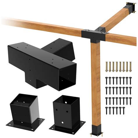 Amazon.com: Heavy Alloy Steel Pergola Slanted Roof Bracket kit with 4 ...