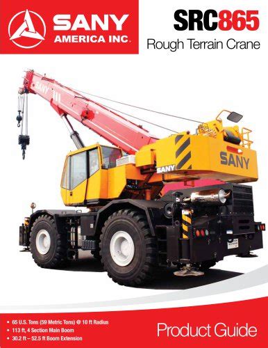 SANY SRC865 Rough Terrain Crane SANY PDF Catalogs Technical