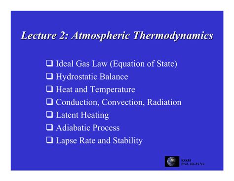 Lecture Atmospheric Thermodynamics