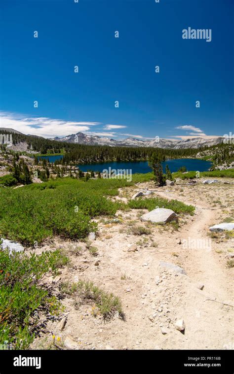 Overlooking Sallie Keyes Lakes Along The John Muir Trail Looking