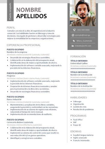 Ejemplo De Curriculum Vitae Guatemala 2025 Word Gratis