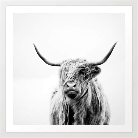 portrait of a highland cow Art Print by doritfuhg | Society6