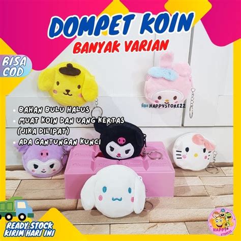 Jual Dompet Koin Bulu Halus Karakter Sanri Gantungan Kunci Tas Anak