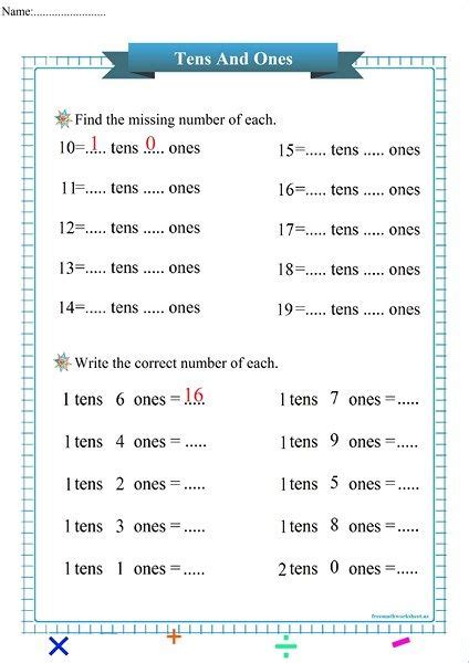 Decomposing Numbers As Tens And Ones Worksheets Worksheets Library