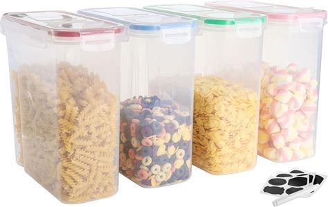 Amazon ZENFUN 4 Pack 135 Oz Cereal Storage Containers Clear