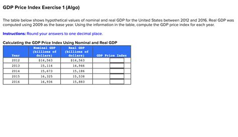 Solved The Table Below Shows Hypothetical Values Of Nominal