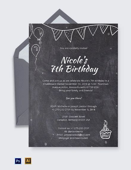 Free Chalkboard Housewarming Invitation Template Download In Word Psd Publisher