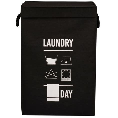 Cesto Para La Ropa Blanco Y Negro Alt 61 Cm Laundry Deluxe Maisons