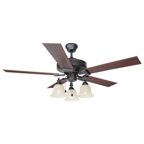 Design House Ironwood 52 In Brushed Bronze Ceiling Fan With Light Kit 154112 The Home Depot