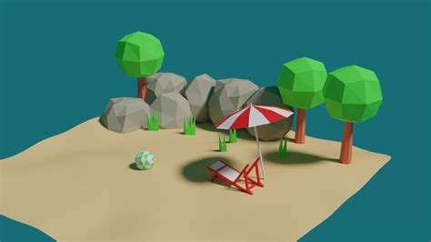 Lowpoly Sand Beach D Model Cgtrader