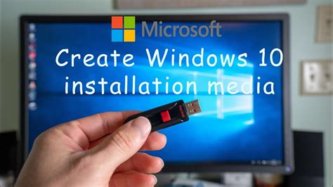 How To Create Windows 10 Installation Media On Usb Flash Drive Youtube