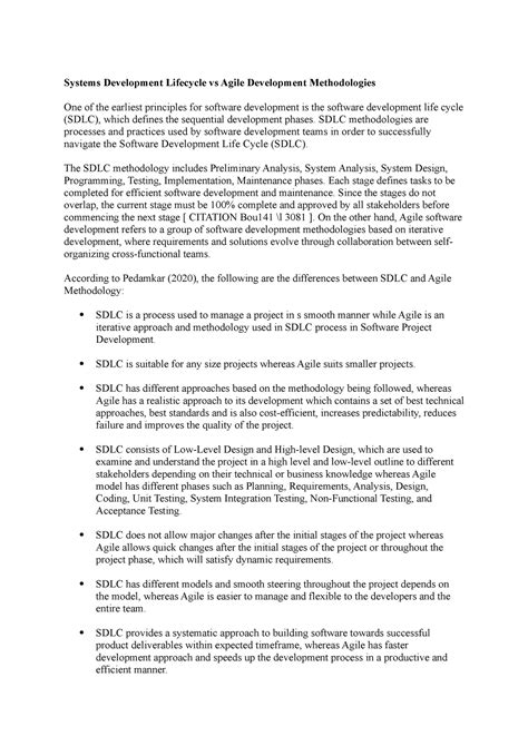 Bus5114 U7df Assignment Systems Development Lifecycle Vs Agile