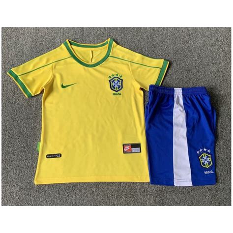 Camiseta Y Pantal N Ni Os Brasil Primera Equipaci N Retro Cl Sica