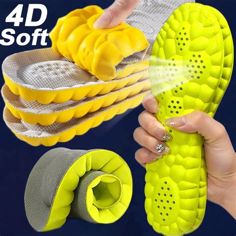 4D Látex Massagem Esporte Palmilhas Soft Elastic Shoe Pads Respirável