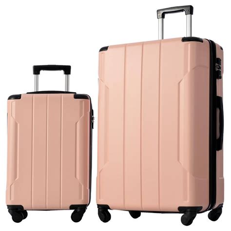 Merax Pink Lightweight Piece Expandable Abs Hardshell Spinner Luggage