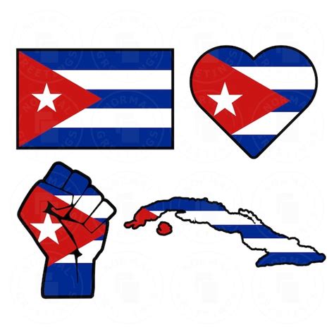 Cuba Svg Png Bundle Flag Bandera Cubana Cricut Files Cut Files Etsy