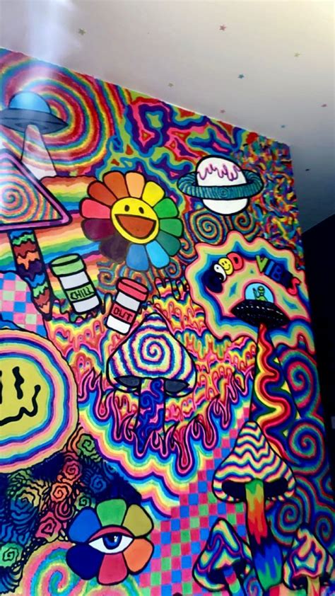 Follow Me P Trippy Wall Art Painting Inspo Alt Room Decor In