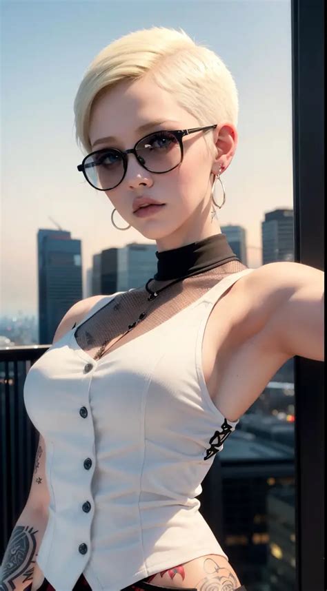 Girl Riley Nixon Haircut Shaved Hair Blonde Hairstyle Very Short Hair Seaart Ai