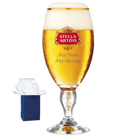 Personalised Engraved Stella Artois Chalice Pint Glass Personalised With Your Message Fathers