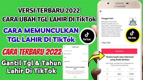 VERSI BARU 2022 CARA UBAH TANGGAL LAHIR DI TIKTOK CARA MENGUBAH